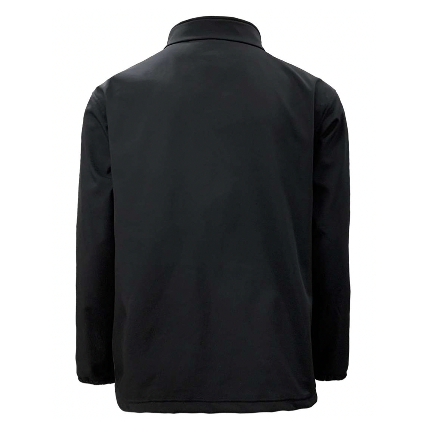 Black jacket shown from the back on a white background